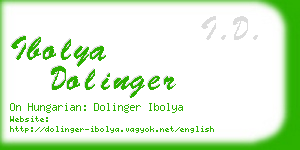 ibolya dolinger business card